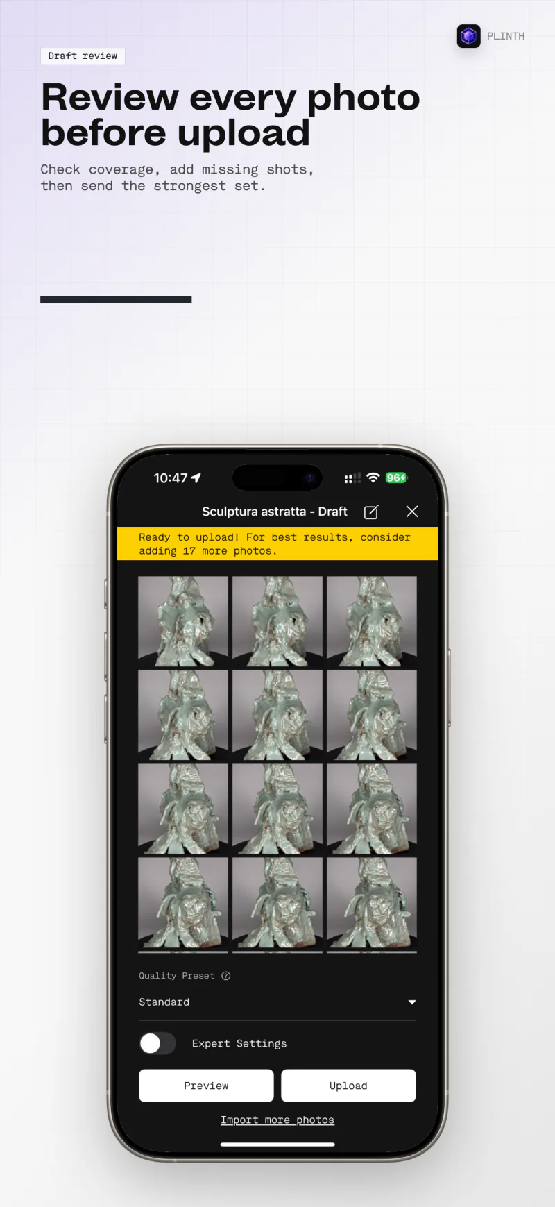 Plinth for iPhone: review and upload